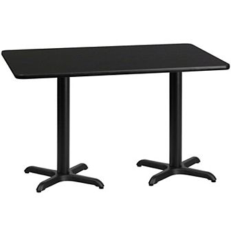 Emma and Oliver 30"x60" Rectangular Mahogany Laminate Table Top with 22"x22" Bases