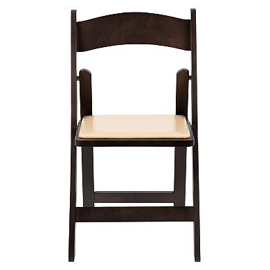 Emma and Oliver Chocolate Wood Folding Chair with Detachable Vinyl Padded Seat