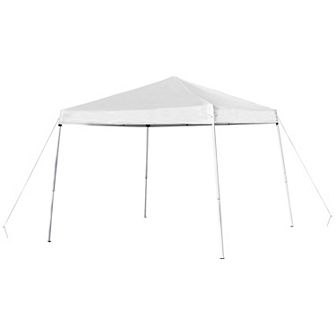 Emma and Oliver Tamar White 8'x8' Weather Resistant, UV Coated Pop Up Canopy Tent with Reinforced Corners, Height Adjustable Frame and Carry Bag