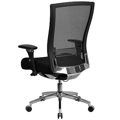 Emma and Oliver 24/7 300lb High Back Black LeatherSoft Ergonomic Office Chair-Seat Slider/Lumbar