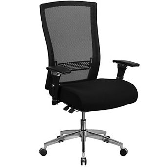Emma and Oliver 24/7 300 lb. High Back Black Mesh Ergonomic Office Chair, Seat Slider/Lumbar