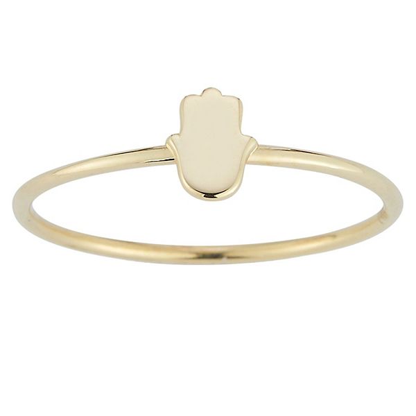 LUMINOR GOLD 14k Gold Hamsa Stackable Ring
