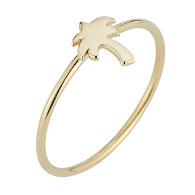 LUMINOR GOLD 14k Gold Palm Tree Stackable Ring