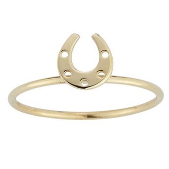 LUMINOR GOLD 14k Gold Horseshoe Stackable Ring