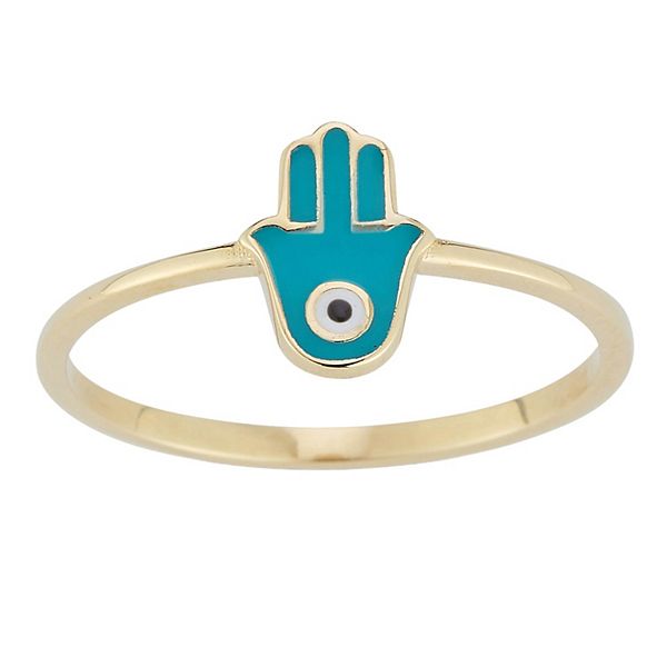 LUMINOR GOLD 14k Gold Hamsa Stackable Ring