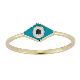LUMINOR GOLD 14k Gold Evil Eye Stackable Ring