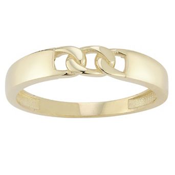 LUMINOR GOLD 14k Gold Tri Curb Link Ring