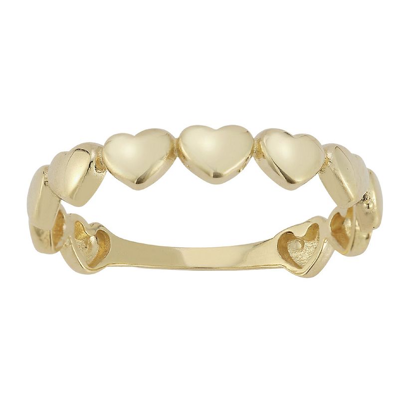 LUMINOR GOLD 14k Gold Puffed Heart Band Ring, Womens, Size: 7, Yellow