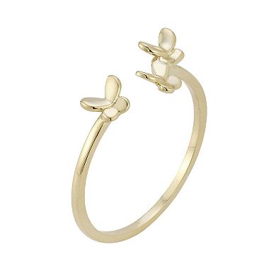LUMINOR GOLD 14k Gold Triple Butterfly Open Ring