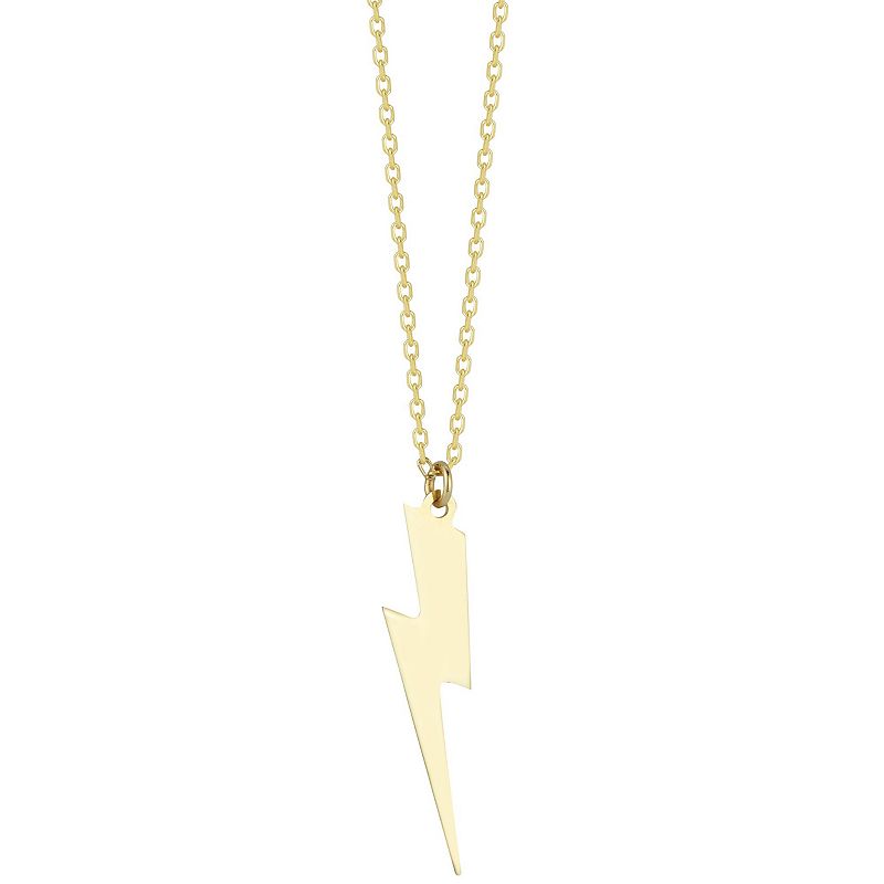 LUMINOR GOLD 14k Gold Lightning Bolt Necklace, Womens, Size: 18, Yellow