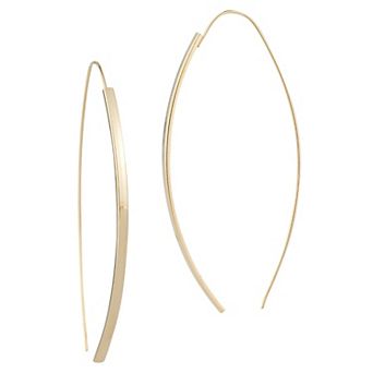 LUMINOR GOLD 14k Gold Crescent Threader Earrings