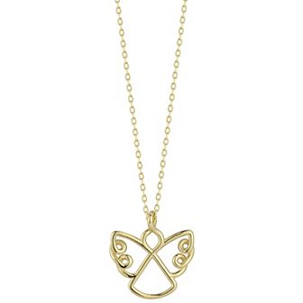 LUMINOR GOLD 14k Gold Open Angel Necklace