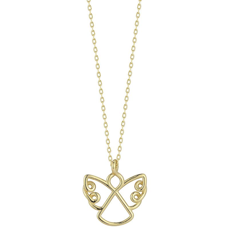 LUMINOR GOLD 14k Gold Open Angel Necklace, Womens, Size: 18, Yellow