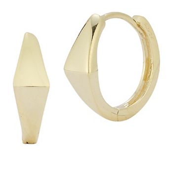 LUMINOR GOLD 14k Gold Angled Huggie Hoop Earrings