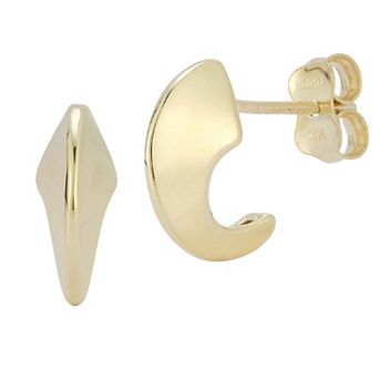 LUMINOR GOLD 14k Gold Bold Angled Huggie Hoop Earrings