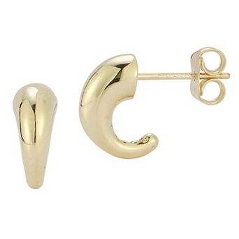 LUMINOR GOLD 14k Gold Bold Polished Huggie Hoop Earrings