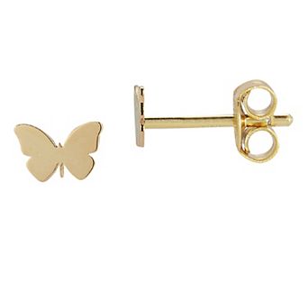 LUMINOR GOLD 14k Gold Butterfly Stud Earrings