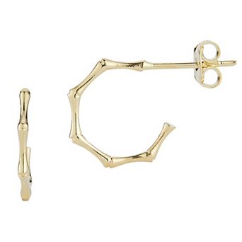 LUMINOR GOLD 14k Gold Bamboo Hoop Earrings