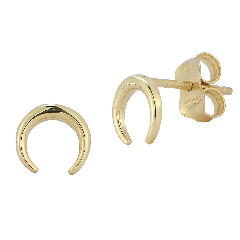 LUMINOR GOLD 14k Gold Horn Stud Earrings, Womens, Yellow