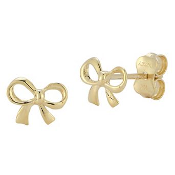 LUMINOR GOLD 14k Gold Bow Stud Earrings