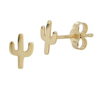 LUMINOR GOLD 14k Gold Cactus Stud Earrings
