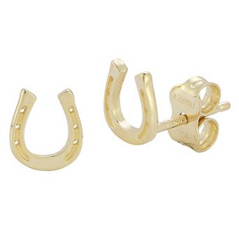 LUMINOR GOLD 14k Gold Horseshoe Stud Earrings