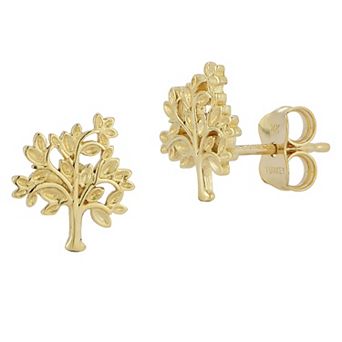LUMINOR GOLD 14k Gold Tree of Life Stud Earrings