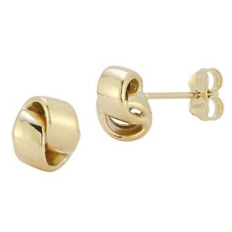 LUMINOR GOLD 14k Gold Duo Love Knots Stud Earrings