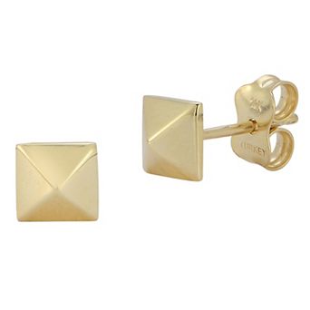 LUMINOR GOLD 14k Gold Square Pyramid Stud Earrings