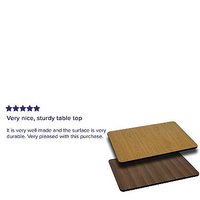 Emma and Oliver 30"x60" Rectangular Black/Mahogany Reversible Laminate Table Top