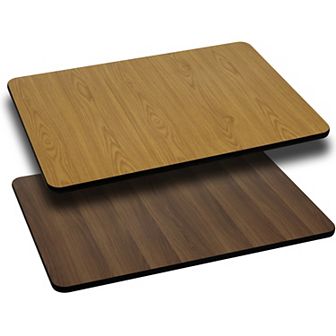 Emma and Oliver 30"x60" Rectangular Black/Mahogany Reversible Laminate Table Top
