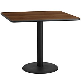 Emma and Oliver 42" Square Natural Laminate Table Top with 24"RD Base