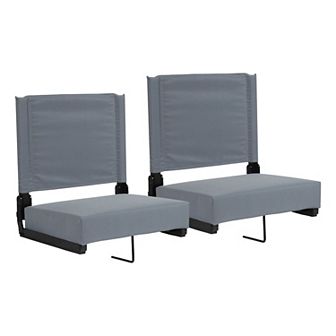 Emma and Oliver Set of 2 500 lb. Rated Lightweight Stadium Chair with Ultra-Padded Seat, Yellow