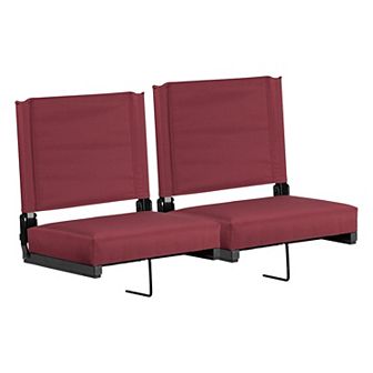 Emma and Oliver Set of 2 500 lb. Rated Lightweight Stadium Chair with Ultra-Padded Seat, Yellow