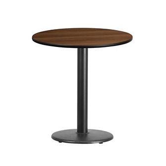 Emma and Oliver 24"RD Walnut Laminate Table Top with 18"RD Base