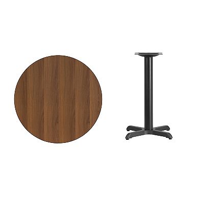 Emma and Oliver 30" Round Black Laminate Table Top with 22"x22" Table Height Base