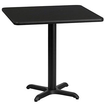 Emma and Oliver 30" Square Walnut Laminate Table Top with 22"x22" Base
