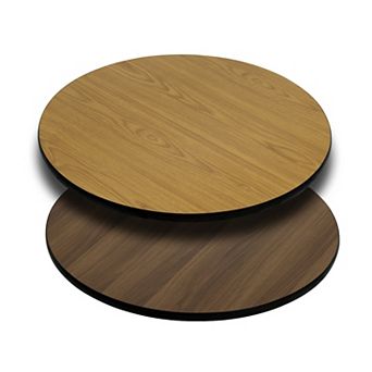 Emma and Oliver 36" Round Black/Mahogany Reversible Laminate Table Top