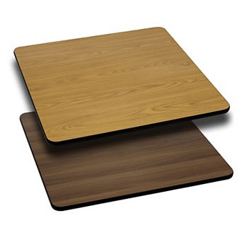 Emma and Oliver 30" Square Black/Mahogany Reversible Laminate Table Top