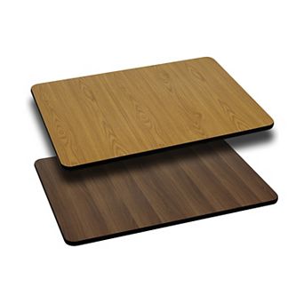 Emma and Oliver 30"x42" Rectangular Black/Mahogany Reversible Laminate Table Top