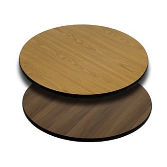 Emma and Oliver 30" Round Black/Mahogany Reversible Laminate Table Top
