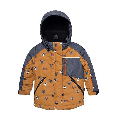 Printed Little Dogs Two Piece Snowsuit Grey And Yellow