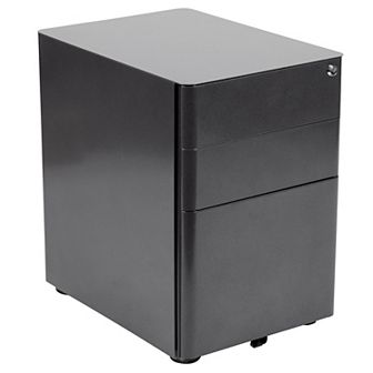 Emma and Oliver Modern 3-Drawer Mobile Locking Filing Cabinet Storage Organizer-White