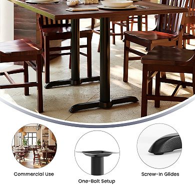 Emma and Oliver 5" x 22" Restaurant Table T-Base with 3" Dia. Table Height Column