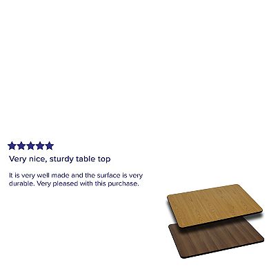 Emma and Oliver 24"x30" Rectangular Black/Mahogany Reversible Laminate Table Top