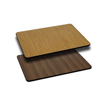 Emma and Oliver 24"x30" Rectangular Black/Mahogany Reversible Laminate Table Top