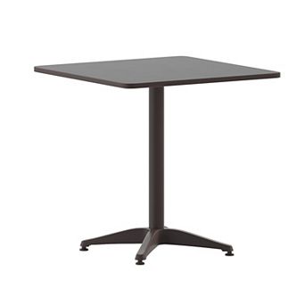 Emma and Oliver 27.5'' Square Aluminum Indoor-Outdoor Table with Base