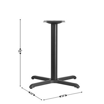 Emma and Oliver 30" x 30" Restaurant Table X-Base with 3" Dia. Table Height Column
