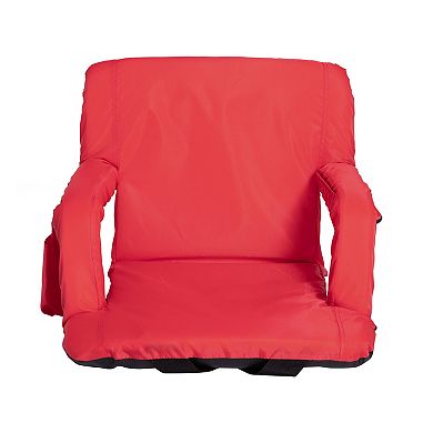 Emma and Oliver Set of 2 Reclining Portable Stadium Chairs with Armrests & Backpack Straps