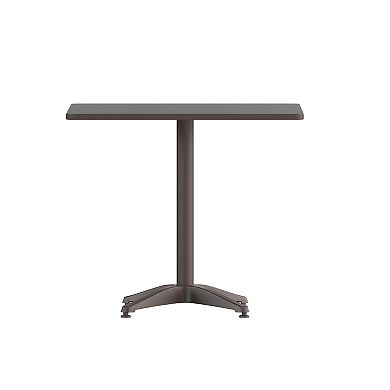 Emma and Oliver 31.5'' Square Aluminum Indoor-Outdoor Table with Base